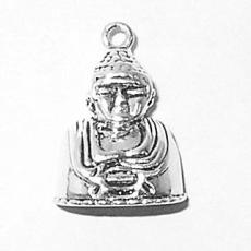 Charms. Sterling Silver, 12.4mm Width by 6.5mm Length by 17.2mm Height, Lord Buddha Charm. Quantity Per Pack: 1 Piece.