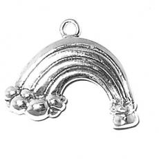 Charms. Sterling Silver, 21.4mm Width by 3.5mm Length by 17.0mm Height, Rainbow Charm. Quantity Per Pack: 1 Piece.