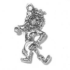 Charms. Sterling Silver, 14.8mm Width by 7.6mm Length by 23.9mm Height, Lion With Crown Charm. Quantity Per Pack: 1 Piece.