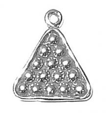 Charms. Sterling Silver, 13.1mm Width by 2.1mm Length by 15.0mm Height, Billards / Pool Table Racked Balls Charm. Quantity Per Pack: 1 Piece.