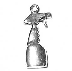 Charms. Sterling Silver, 9.6mm Width by 3.7mm Length by 21.5mm Height, Spray Bottle Charm. Quantity Per Pack: 1 Piece.