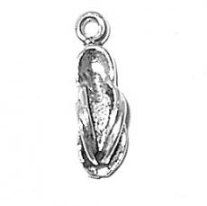 Charms. Sterling Silver, 4.9mm Width by 3.7mm Length by 15.3mm Height, Flip Flop Sandal Charm. Quantity Per Pack: 1 Piece.