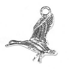 Charms. Sterling Silver, 19.1mm Width by 10.2mm Length by 10.9mm Height, Flying Goose Charm. Quantity Per Pack: 1 Piece.