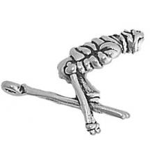 Charms. Sterling Silver, 8.1mm Width by 19.1mm Length by 21.7mm Height, Skier Doing Backflip Charm. Quantity Per Pack: 1 Piece.