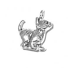 Charms. Sterling Silver, 7.6mm Width by 13.2mm Length by 15.9mm Height, Kitten Charm. Quantity Per Pack: 1 Piece.