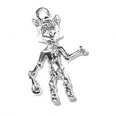 Charms. Sterling Silver, 12.9mm Width by 7.9mm Length by 21.5mm Height, Fox Holding Bottle Charm. Quantity Per Pack: 1 Piece.