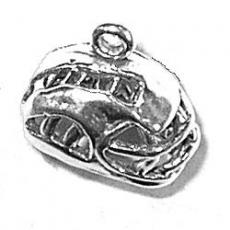 Charms. Sterling Silver, 13.5mm Width by 8.7mm Length by 11.1mm Height, Lacrosse Helmet Charm. Quantity Per Pack: 1 Piece.