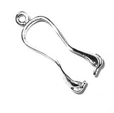 Charms. Sterling Silver, 16.8mm Width by 6.4mm Length by 22.5mm Height, Salad Tongs Charm. Quantity Per Pack: 1 Piece.