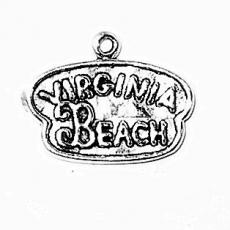 Charms. Sterling Silver, 22.6mm Width by 2.4mm Length by 17.1mm Height, Virginia Beach Charm. Quantity Per Pack: 1 Piece.