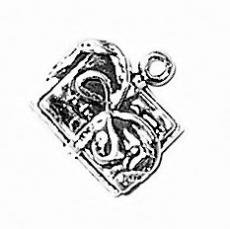 Charms. Sterling Silver, 13.9mm Width by 4.1mm Length by 13.7mm Height, Scrapbook Charm. Quantity Per Pack: 1 Piece.