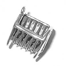 Charms. Sterling Silver, 10.7mm Width by 13.6mm Length by 16.1mm Height, Crib With Baby Charm. Quantity Per Pack: 1 Piece.