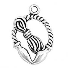 Charms. Sterling Silver, 13.6mm Width by 3.2mm Length by 19.5mm Height, Jump Rope Charm. Quantity Per Pack: 1 Piece.