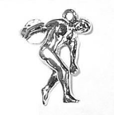 Charms. Sterling Silver, 15.4mm Width by 6.3mm Length by 20.2mm Height, Discus Thrower Charm. Quantity Per Pack: 1 Piece.