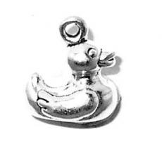 Charms. Sterling Silver, 11.8mm Width by 7.6mm Length by 13.4mm Height, Rubber Duck Charm. Quantity Per Pack: 1 Piece.