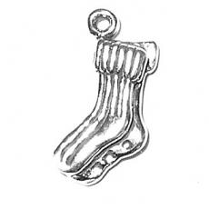 Charms. Sterling Silver, 10.0mm Width by 4.2mm Length by 20.0mm Height, Socks Charm. Quantity Per Pack: 1 Piece.