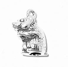 Charms. Sterling Silver, 14.1mm Width by 8.1mm Length by 16.1mm Height, Hamster Charm. Quantity Per Pack: 1 Piece.