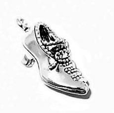 Charms. Sterling Silver, 9.2mm Width by 11.1mm Length by 24.1mm Height, Women's Shoe Charm. Quantity Per Pack: 1 Piece.