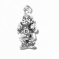 Charms. Sterling Silver, 10.3mm Width by 10.8mm Length by 20.1mm Height, Santa With Bag of Gifts Charm. Quantity Per Pack: 1 Piece.