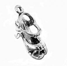 Charms. Sterling Silver, 8.2mm Width by 21.4mm Length by 16.5mm Height, High Heel Charm. Quantity Per Pack: 1 Piece.