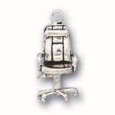 Charms. Sterling Silver, 10.7mm Width by 10.5mm Length by 22.7mm Height, Office Chair Charm. Quantity Per Pack: 1 Piece.