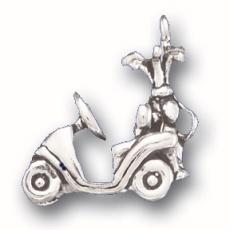 Charms. Sterling Silver, 10.7mm Width by 19.7mm Length by 19.4mm Height, Golf Cart Charm. Quantity Per Pack: 1 Piece.