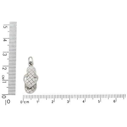 Sterling Silver, 9.7mm Width by 5.8mm Length by 22.7mm Height, Plain Sandal Charm. Quantity Per Pack: 1 Piece.