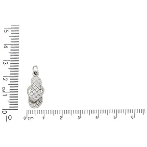 Sterling Silver, 9.7mm Width by 5.8mm Length by 22.7mm Height, Plain Sandal Charm. Quantity Per Pack: 1 Piece.