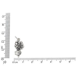 Sterling Silver, 10.6mm Width by 4.1mm Length by 21.7mm Height, Hand Holding Bouquet Charm. Quantity Per Pack: 1 Piece.