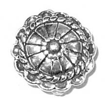 Charms. Sterling Silver, 13.6mm Width by 13.9mm Length by 6.2mm Height, Button Charm. Quantity Per Pack: 1 Piece.