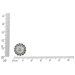 Sterling Silver, 13.6mm Width by 13.9mm Length by 6.2mm Height, Button Charm. Quantity Per Pack: 1 Piece.