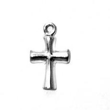 Load image into Gallery viewer, Charms. Sterling Silver, 9.9mm Width by 2.0mm Length by 16.6mm Height, Cross Charm. Quantity Per Pack: 1 Piece.
