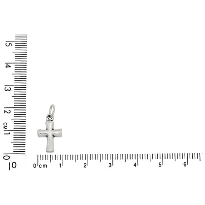 Sterling Silver, 9.9mm Width by 2.0mm Length by 16.6mm Height, Cross Charm. Quantity Per Pack: 1 Piece.