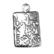 Charms. Sterling Silver, 12.0mm Width by 1.7mm Length by 18.8mm Height, Joker Card Charm. Quantity Per Pack: 1 Piece.