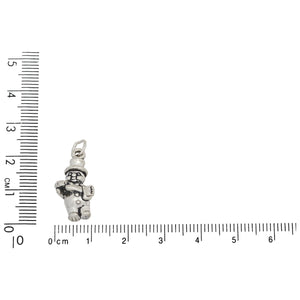 Sterling Silver, 11.4mm Width by 7.4mm Length by 20.8mm Height, Snowman Charm. Quantity Per Pack: 1 Piece.