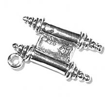 Charms. Sterling Silver, 17.6mm Width by 4.1mm Length by 12.1mm Height, Scroll Charm. Quantity Per Pack: 1 Piece.