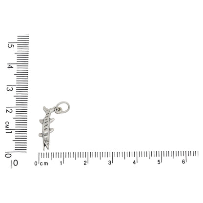 Sterling Silver, 9.0mm Width by 4.4mm Length by 20.6mm Height, Barracuda Charm. Quantity Per Pack: 1 Piece.