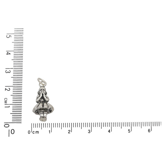 Sterling Silver, 10.7mm Width by 9.5mm Length by 22.8mm Height, Girl Praying Charm. Quantity Per Pack: 1 Piece.