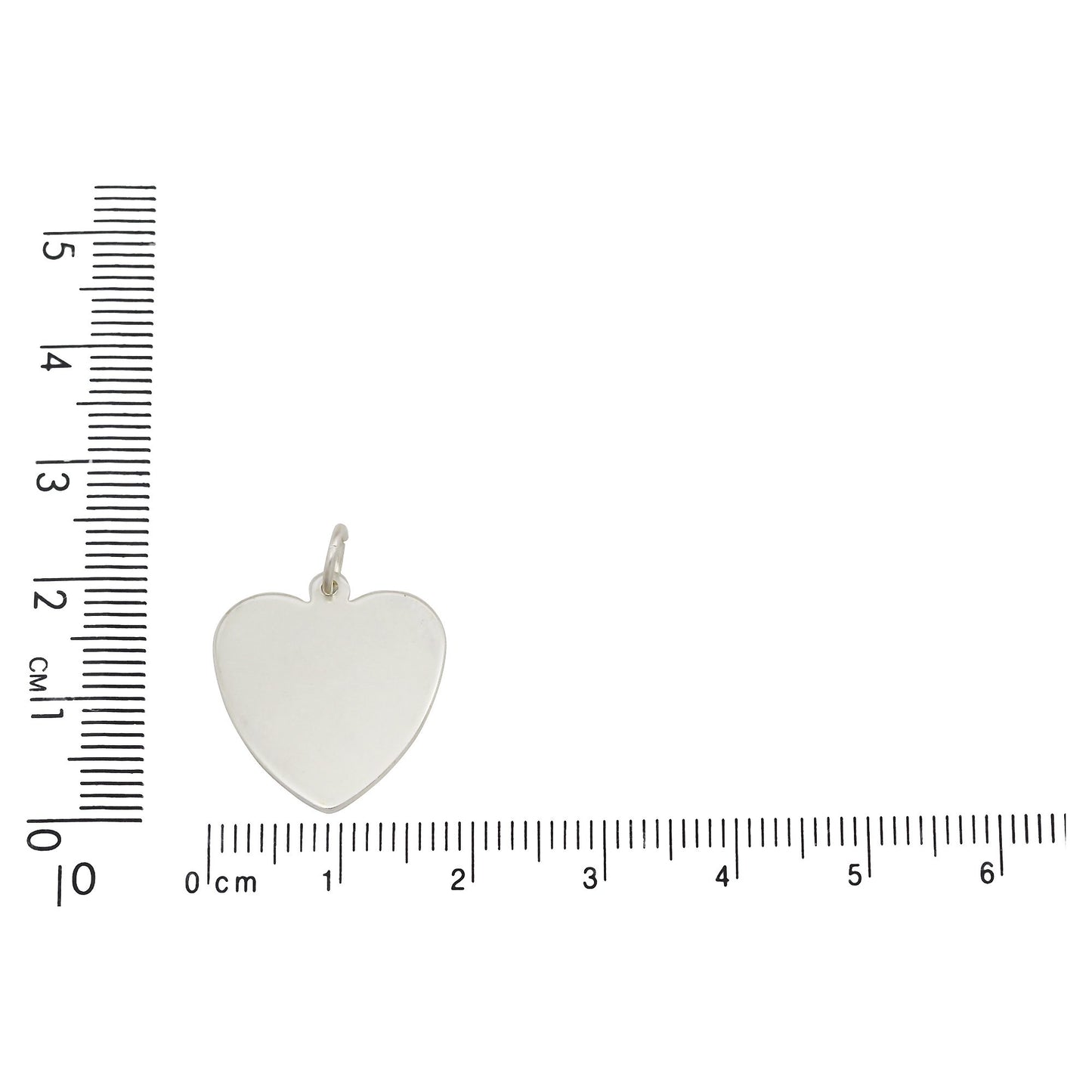 Sterling Silver, 18.0mm Width by 0.8mm Length by 19.7mm Height, Flat Heart Charm. Quantity Per Pack: 1 Piece.