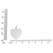 Load image into Gallery viewer, Sterling Silver, 18.0mm Width by 0.8mm Length by 19.7mm Height, Flat Heart Charm. Quantity Per Pack: 1 Piece.
