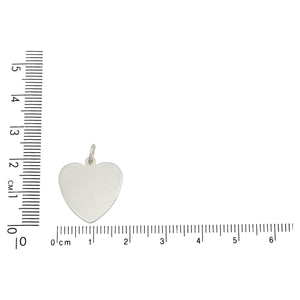 Sterling Silver, 18.0mm Width by 0.8mm Length by 19.7mm Height, Flat Heart Charm. Quantity Per Pack: 1 Piece.