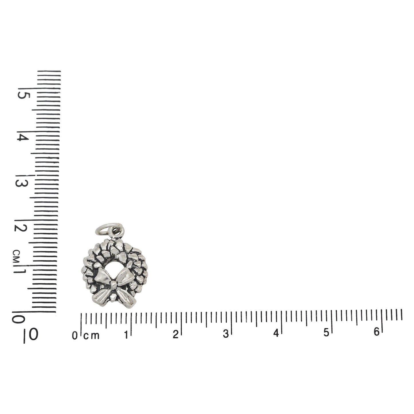Sterling Silver, 13.3mm Width by 4.5mm Length by 18.1mm Height, Wreath Charm. Quantity Per Pack: 1 Piece.