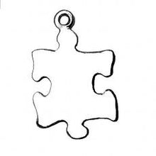 Load image into Gallery viewer, Charms. Sterling Silver, 14.1mm Width by 1.2mm Length by 21.4mm Height, Puzzle Piece Charm. Quantity Per Pack: 1 Piece.
