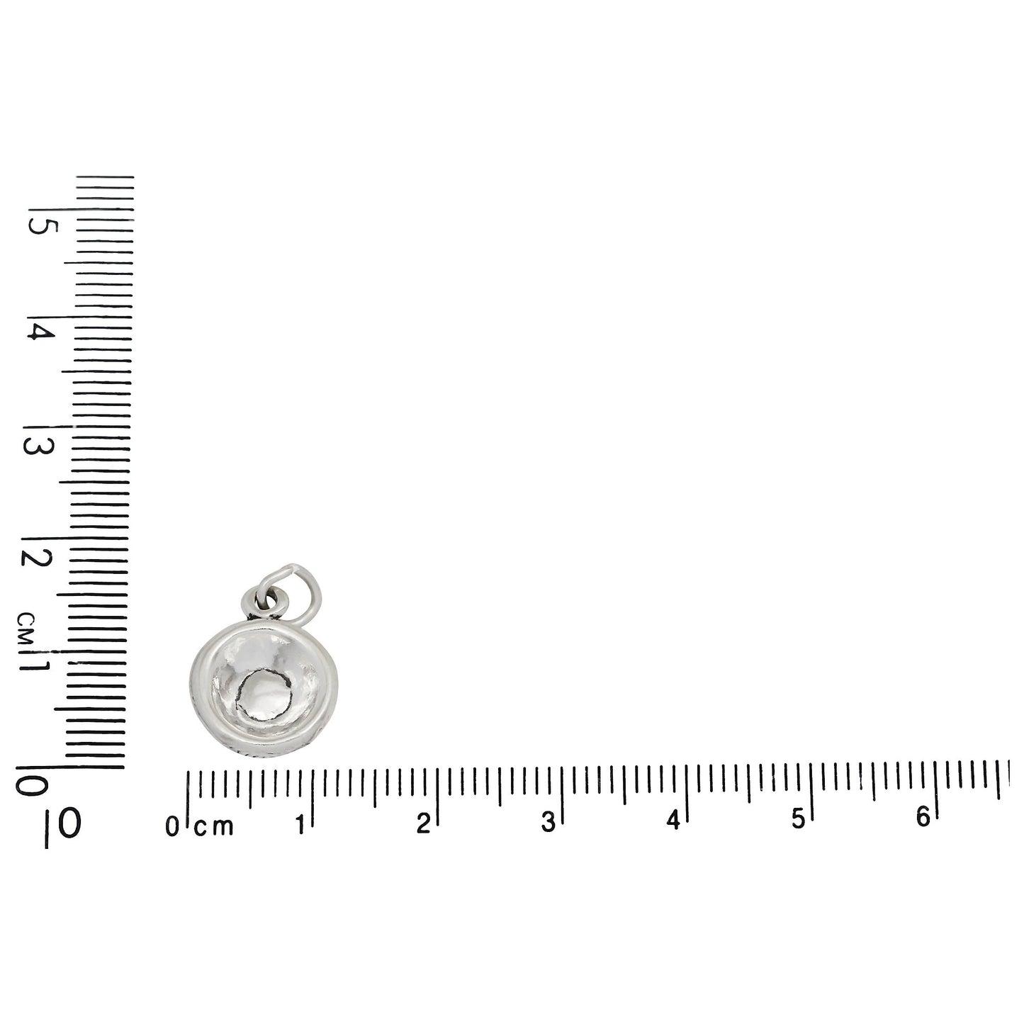 Sterling Silver, 12.0mm Width by 4.2mm Length by 15.0mm Height, Cereal Bowl Charm. Quantity Per Pack: 1 Piece.