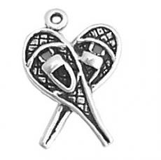 Charms. Sterling Silver, 14.2mm Width by 4.1mm Length by 19.7mm Height, Snow Shoes Charm. Quantity Per Pack: 1 Piece.