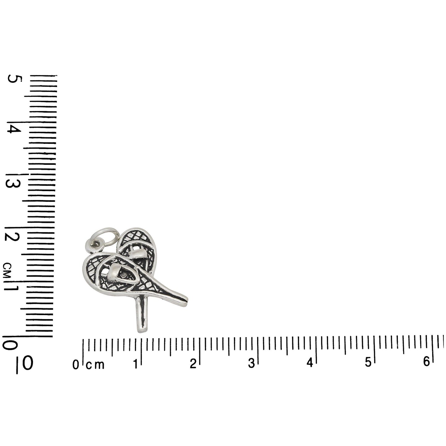 Sterling Silver, 14.2mm Width by 4.1mm Length by 19.7mm Height, Snow Shoes Charm. Quantity Per Pack: 1 Piece.