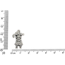 Load image into Gallery viewer, Sterling Silver, 14.1mm Width by 8.5mm Length by 22.0mm Height, Santa With Candy Cane Charm. Quantity Per Pack: 1 Piece.
