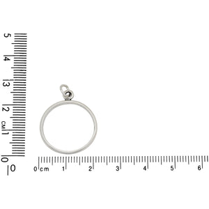 Sterling Silver, 21.1mm Width by 2.3mm Length by 25.3mm Height, Charm Ring, Size 9. Quantity Per Pack: 1 Piece.