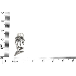 Sterling Silver, 16.3mm Width by 4.1mm Length by 21.1mm Height, Palm Tree With Hawaii Charm. Quantity Per Pack: 1 Piece.