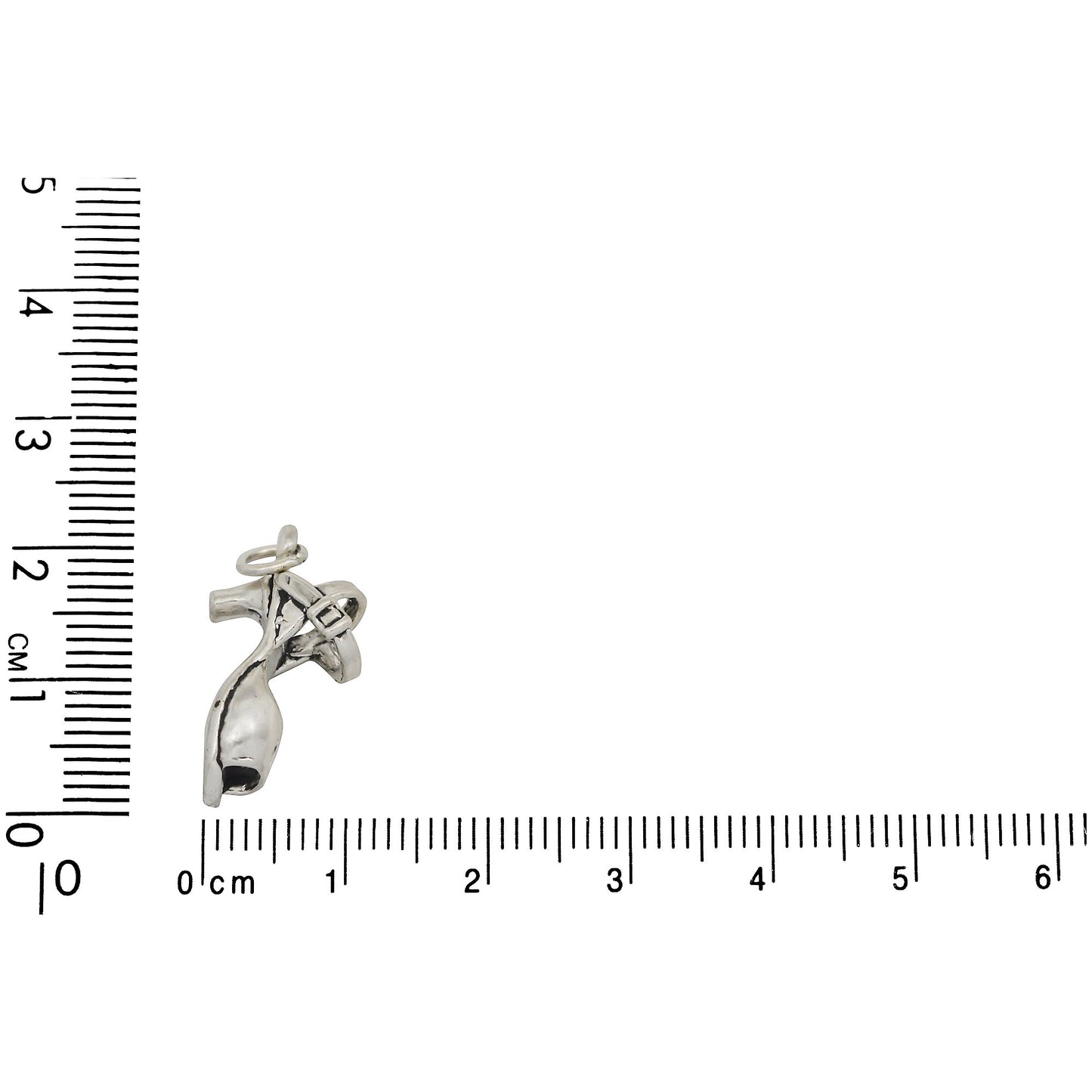 Sterling Silver, 8.0mm Width by 11.1mm Length by 22.3mm Height, High Heel Sandal Charm. Quantity Per Pack: 1 Piece.