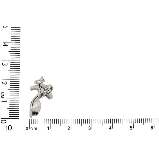 Sterling Silver, 8.0mm Width by 11.1mm Length by 22.3mm Height, High Heel Sandal Charm. Quantity Per Pack: 1 Piece.